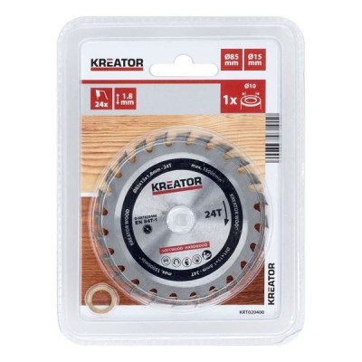 KREATOR KRT020400 - Disco de sierra madera 85 mm 24 dientes