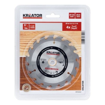 KREATOR KRT020402 - Disco de sierra madera 130 mm 18 dientes