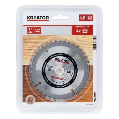 KREATOR KRT020403 - Disco de sierra madera 130 mm 40 dientes