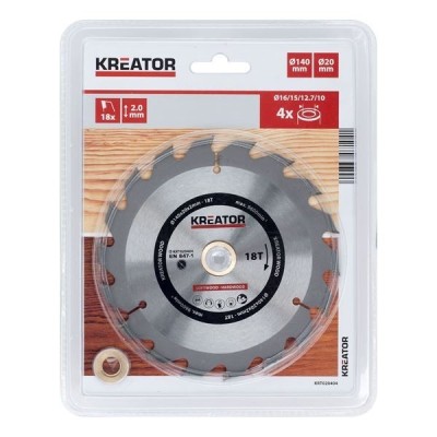 KREATOR KRT020404 - Disco de sierra madera 140 mm 18 dientes