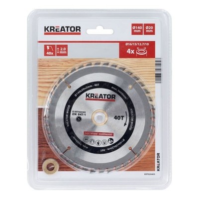 KREATOR KRT020405 - Disco de sierra madera 140 mm 40 dientes