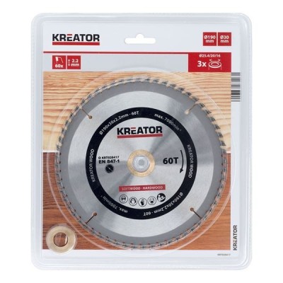 KREATOR KRT020417 - Disco de sierra madera 190 mm 60 dientes