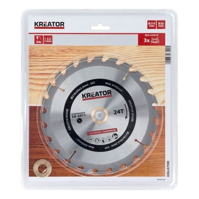 KREATOR KRT020420 - Disco de sierra madera 210 mm 24 dientes