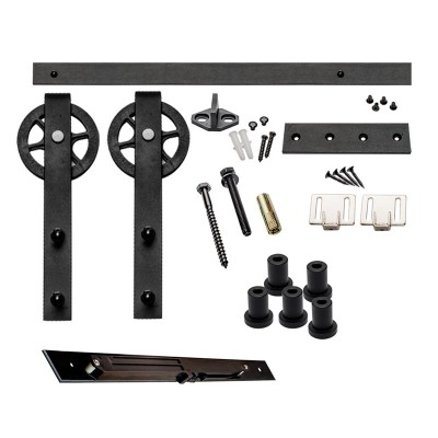 KIT PUERTA CORREDERA RUSTICO SOFT PCR02 2,5mts NEGRO