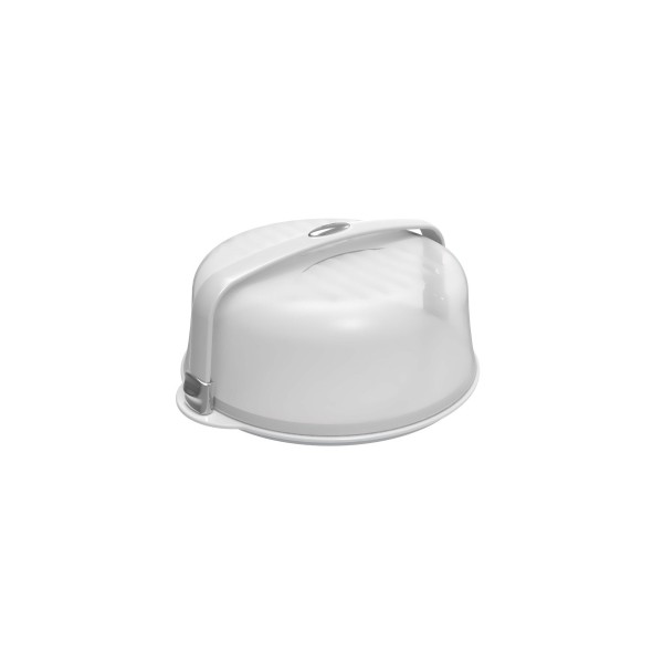 Cúpula para tarta con asa de transporte/cromada Blanco/cromo 37x16