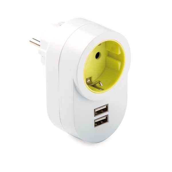 FAMATEL 1308 - Adaptador TT lateral 16A-250V con 2 USB