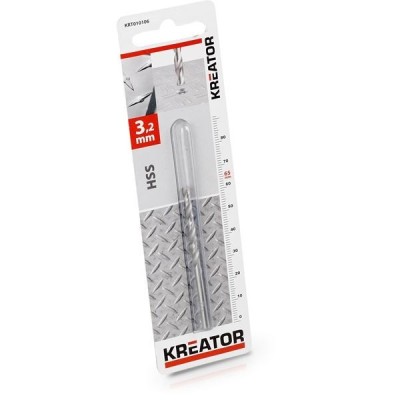 KREATOR KRT010106 - Broca cilindrica HSS para metal 3,2x65 mm