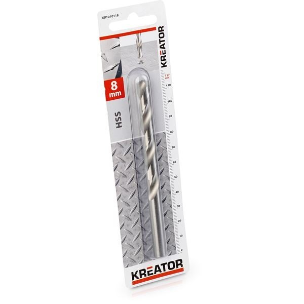 KREATOR KRT010118 - Broca cilindrica HSS para metal 8x117 mm