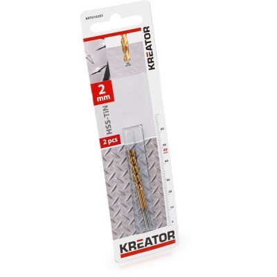 KREATOR KRT010203 - Broca cilindrica HSS Titanio para metal 2x49 mm (Env. 2 ud.)