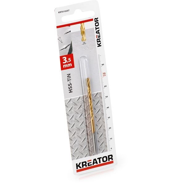 KREATOR KRT010207 - Broca cilindrica HSS titanio para metal 3,5x70 mm