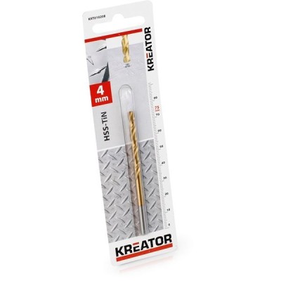 KREATOR KRT010208 - Broca cilindrica HSS titanio para metal 4x75 mm