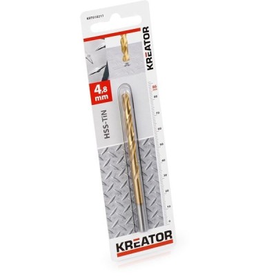 KREATOR KRT010211 - Broca cilindrica HSS titanio para metal 4,8x86 mm