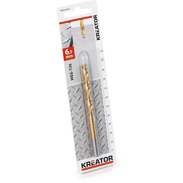 KREATOR KRT010215 - Broca cilindrica HSS titanio para metal 6,5x101 mm