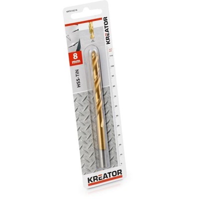 KREATOR KRT010218 - Broca cilindrica HSS titanio para metal 8x117 mm