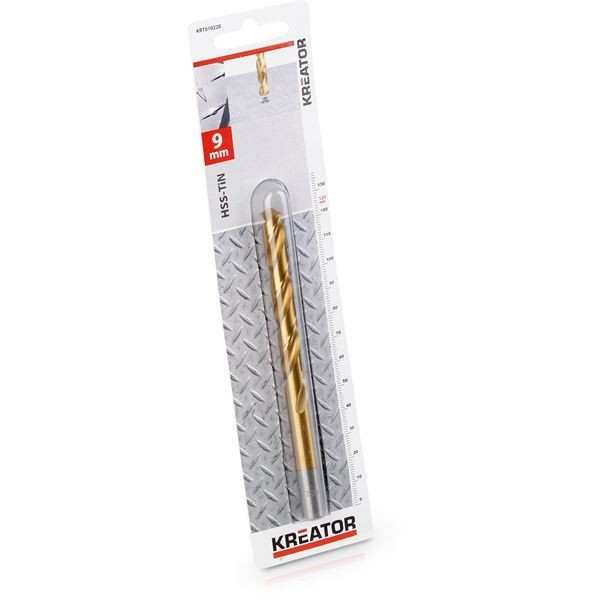 KREATOR KRT010220 - Broca cilindrica HSS titanio para metal 9x125 mm