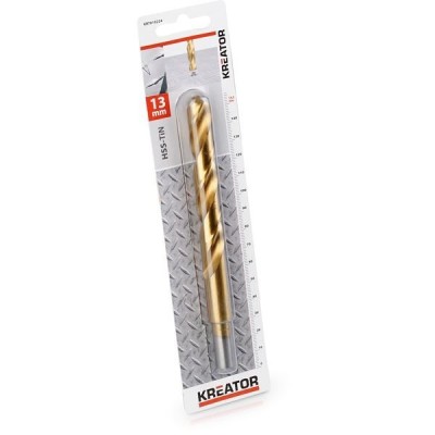 KREATOR KRT010224 - Broca cilindrica HSS titanio para metal 13x151 mm