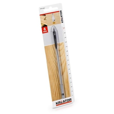 KREATOR KRT010801 - Broca plana para madera 6x152 mm