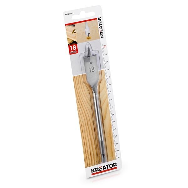 KREATOR KRT010807 - Broca plana para madera 18x152 mm