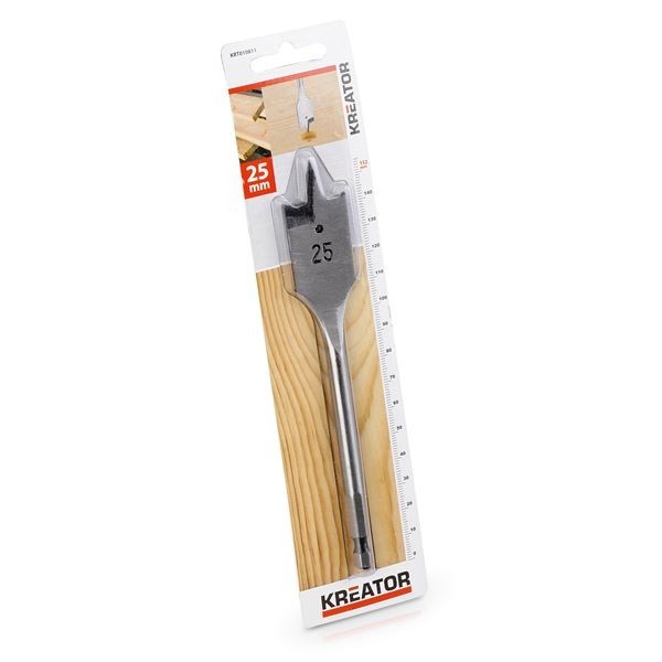 KREATOR KRT010811 - Broca plana para madera 25x152 mm