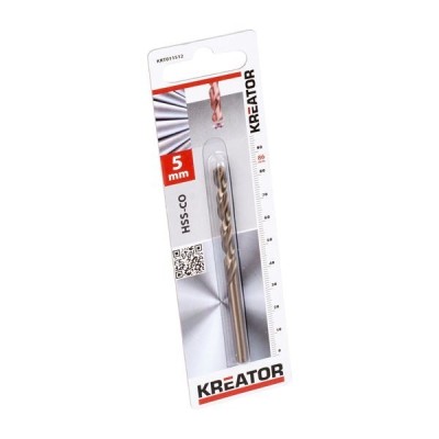 KREATOR KRT011512 - Broca cilindrica de cobalto para metal 5x86 mm