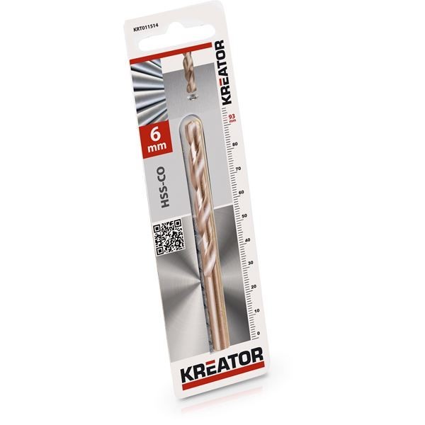 KREATOR KRT011514 - Broca cilindrica de cobalto para metal 6x93 mm